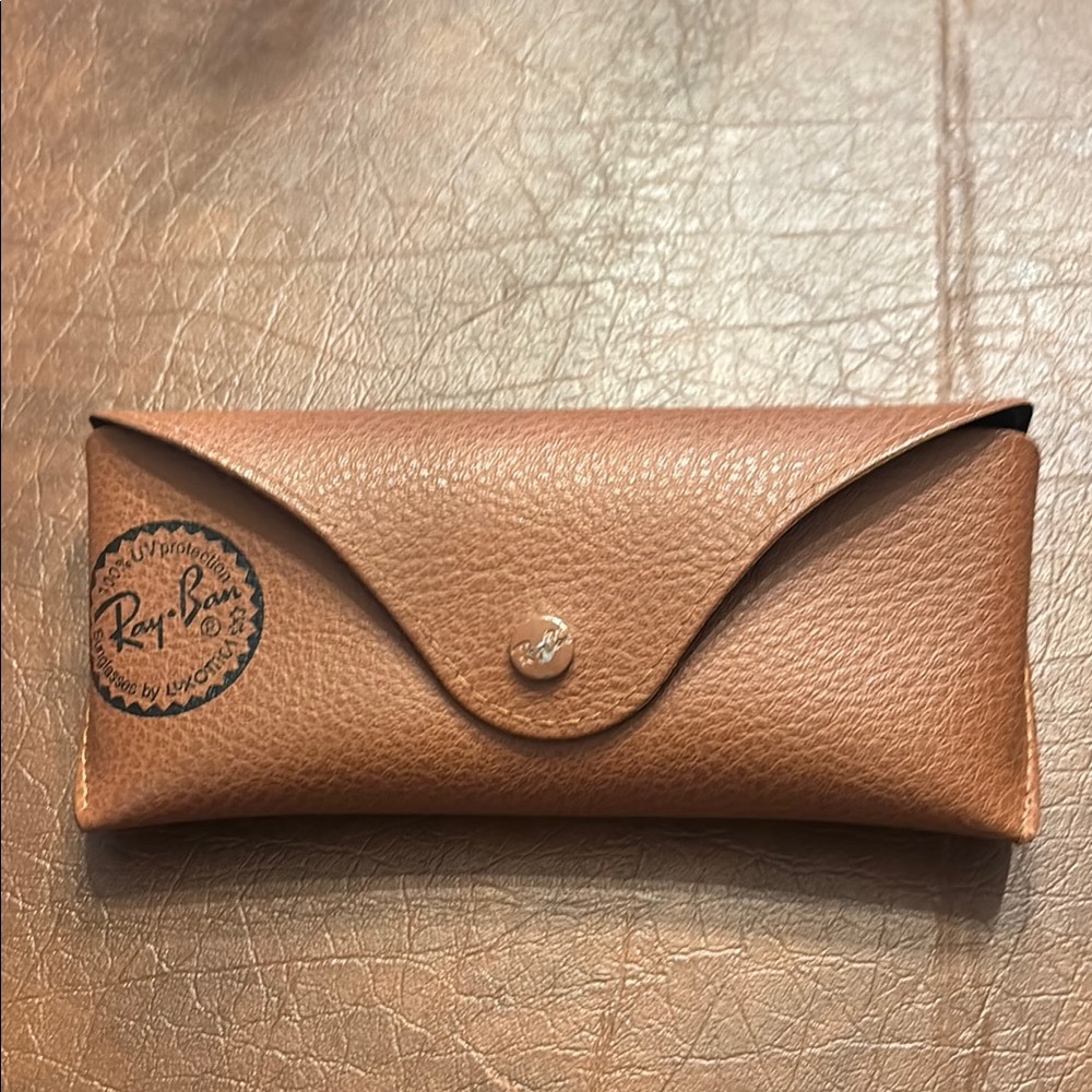 Ray-Ban Tan Leather Eyewear Case